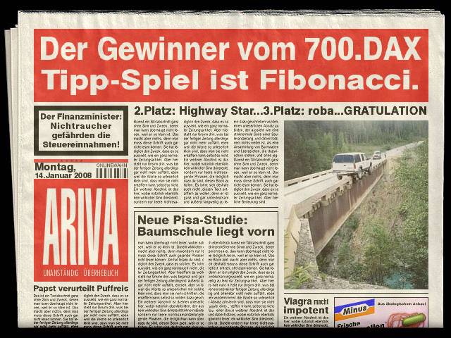 701.DAX Tipp-Spiel, Dienstag, 15.01.08 141730