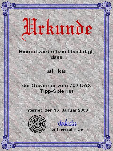701.DAX Tipp-Spiel, Dienstag, 15.01.08 142147