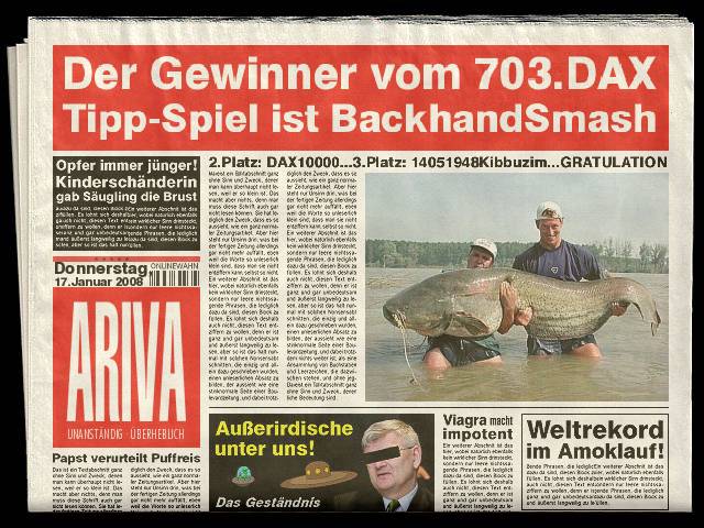 703.DAX Tipp-Spiel, Donnerstag, 17.01.08 142400