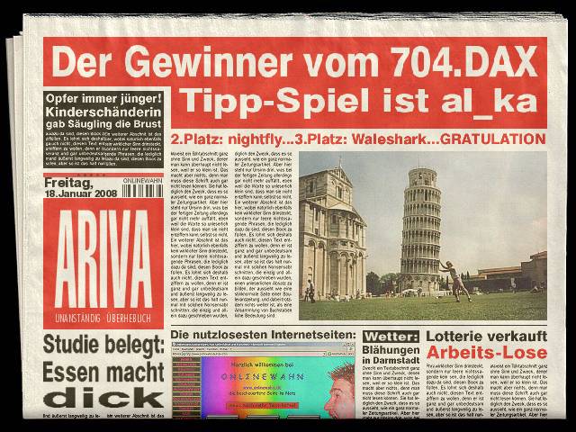704.DAX Tipp-Spiel, Freitag, 18.01.08 142600