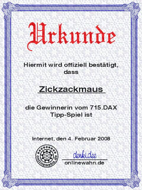 714.DAX Tipp-Spiel, Freitag, 01.02.08 146143