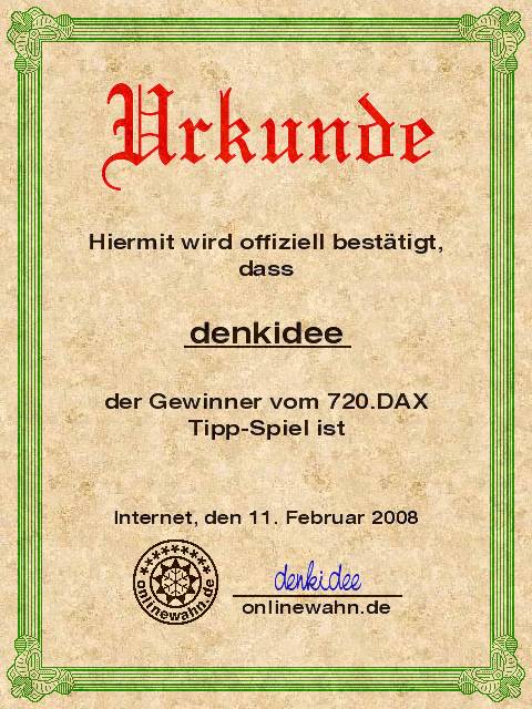 720.DAX Tipp-Spiel, Montag, 11.02.08 147565