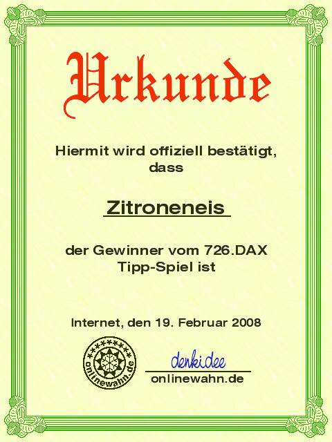 725.DAX Tipp-Spiel, Montag, 18.02.08 149144