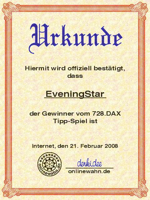728.DAX Tipp-Spiel, Donnerstag, 21.02.08, 17.45 Uh 149687