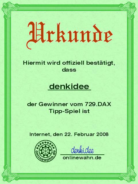 729.DAX Tipp-Spiel, Freitag, 22.02.08, 17.45 Uhr, 149919