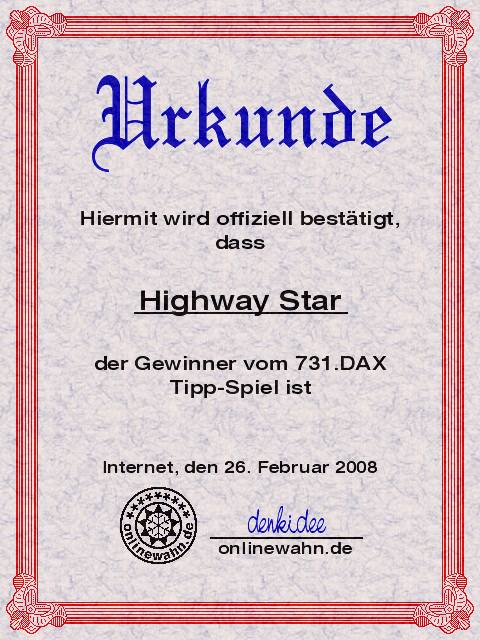 731.DAX Tipp-Spiel, Dienstag, 26.02.08 150728