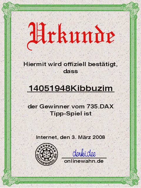 735.DAX Tipp-Spiel, Montag, 3.3.08 151869