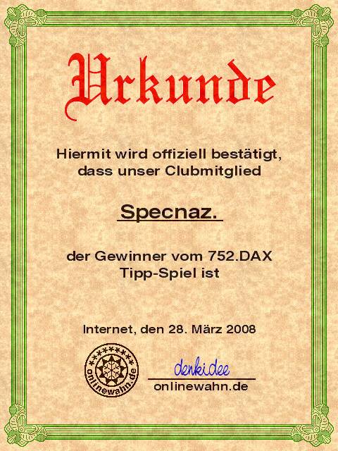 752.DAX Tipp-Spiel, Freitag, 28.03.08 156810