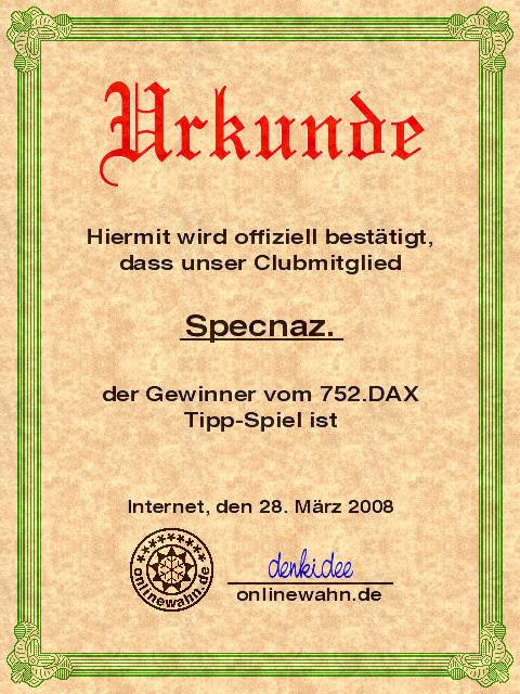 751.DAX Tipp-Spiel, Donnerstag, 27.03.08 156811