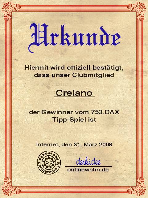 752.DAX Tipp-Spiel, Freitag, 28.03.08 157126
