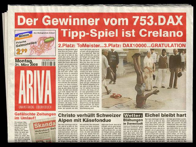 754.DAX Tipp-Spiel, Dienstag, 01.04.08 157200