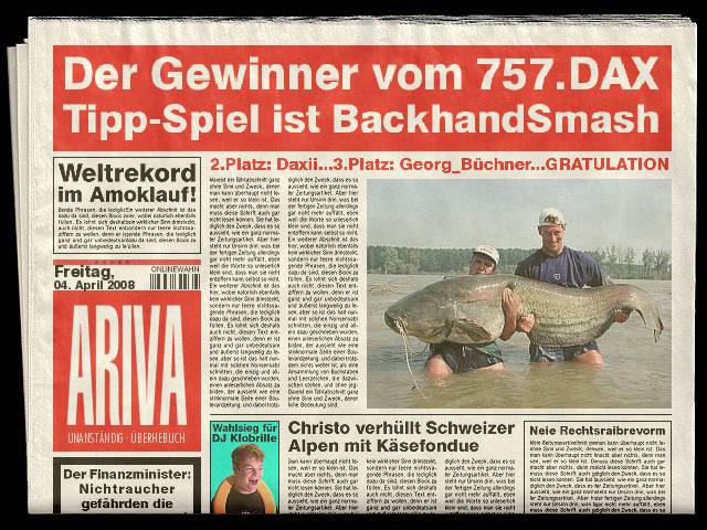 758.DAX Tipp-Spiel, Montag, 07.04.08 158079