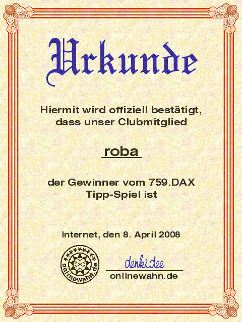 758.DAX Tipp-Spiel, Montag, 07.04.08 158367