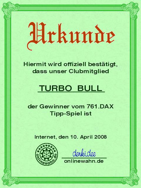 761.DAX Tipp-Spiel, Donnerstag, 10.04.08 158796