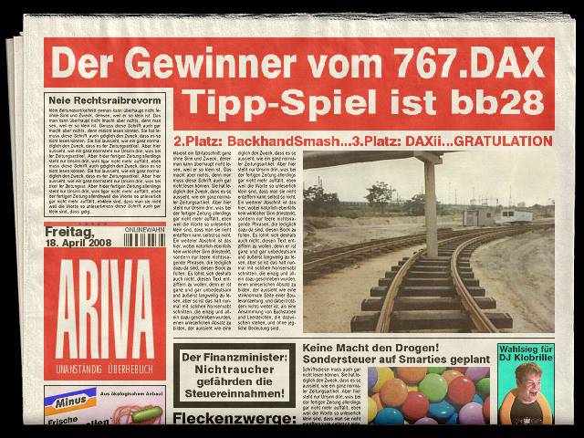 767.DAX Tipp-Spiel, Freitag, 18.04.08 160114