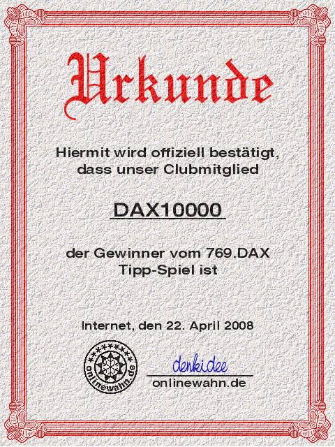 769.DAX Tipp-Spiel, Dienstag, 22.04.08 160605
