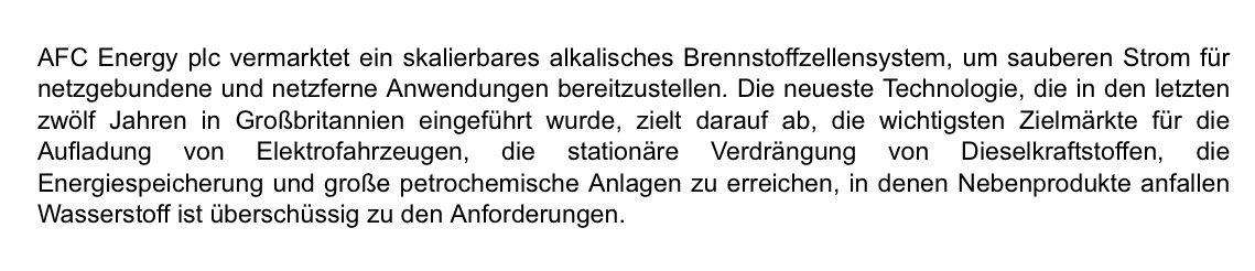 AFC Energy Aktie mit viel Potential 1119963