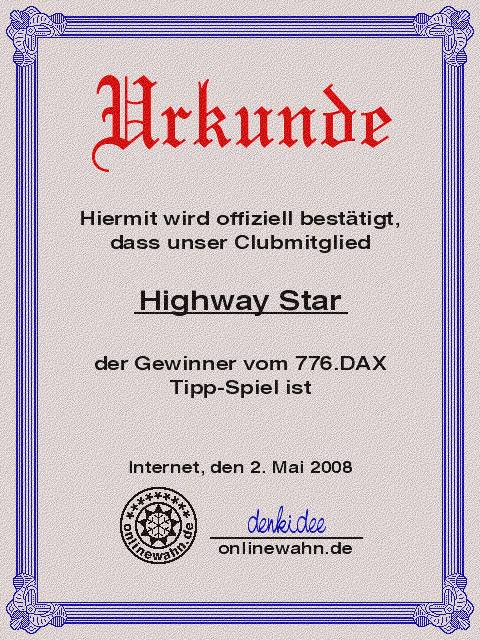 776.DAX Tipp-Spiel, Freitag, 02.05.08 162053