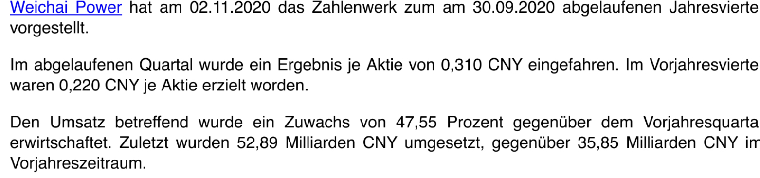 Weichai Power wieder in den Blick nehmen 1230784