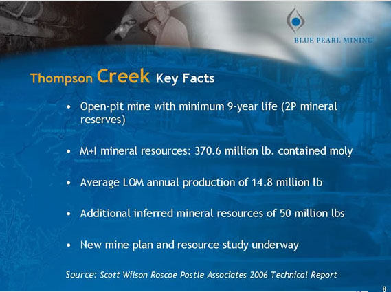 Thompson Creek Metals Faktenübersicht 81472
