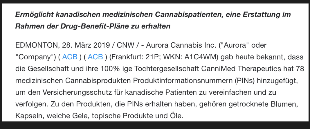 Aurora Cannabis - Kanada & die Legalisierung 1104176