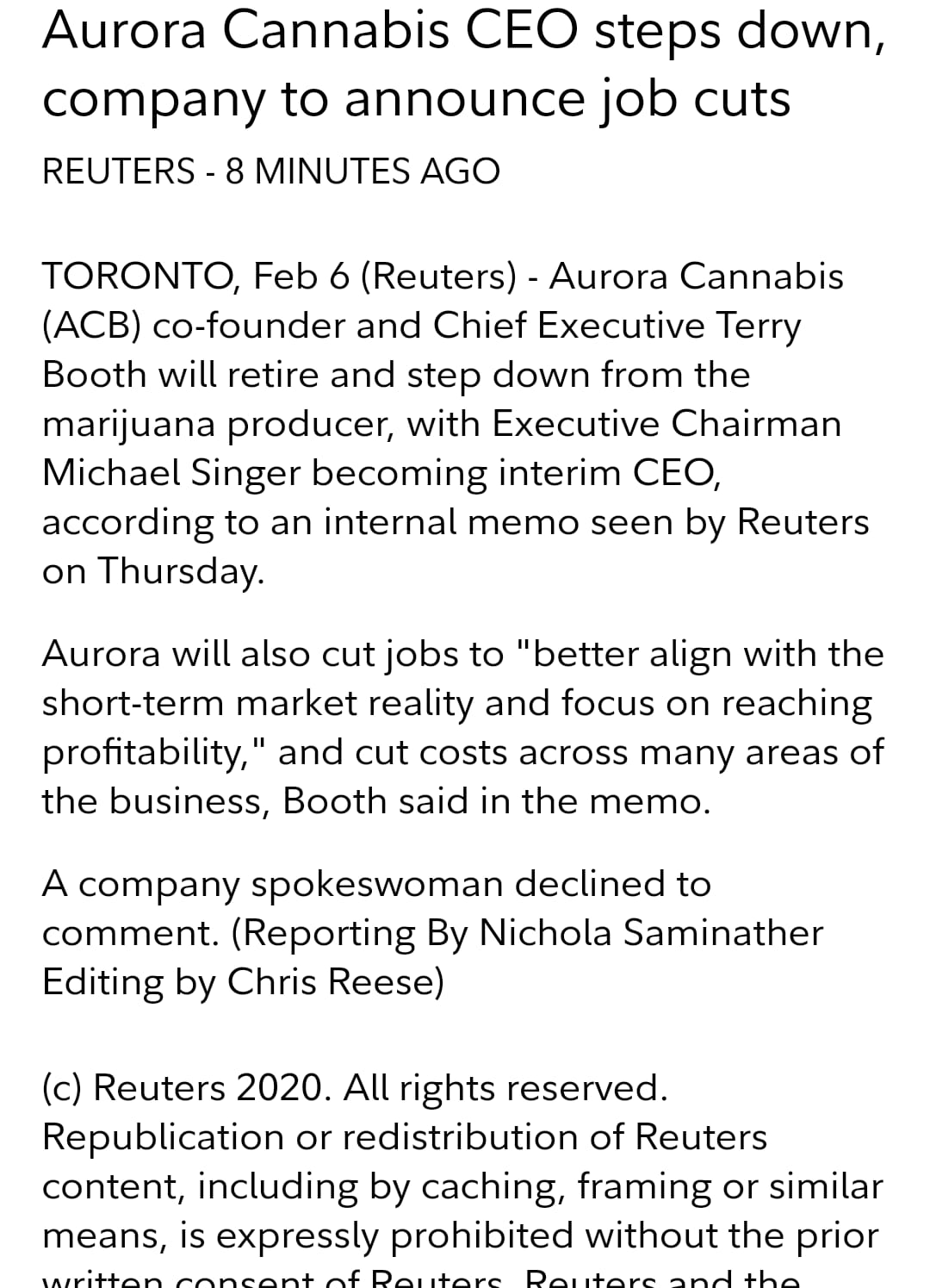 Aurora Cannabis - Kanada & die Legalisierung 1158380