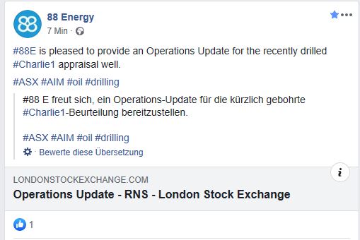 Öl-Projekt 88 Energy Project in der heißen Phase 1179738