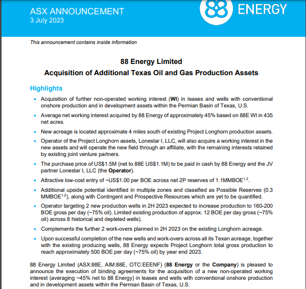 Öl-Projekt 88 Energy Project in der heißen Phase 1380029