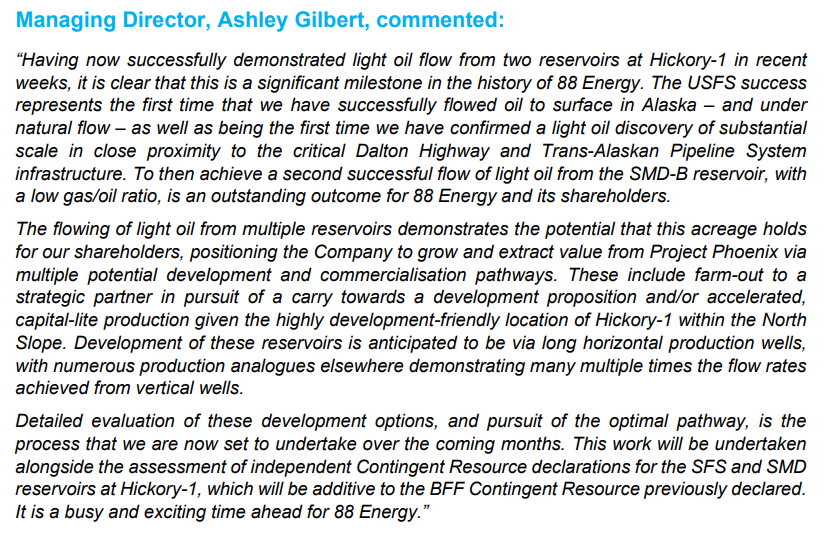 Öl-Projekt 88 Energy Project in der heißen Phase 1424831