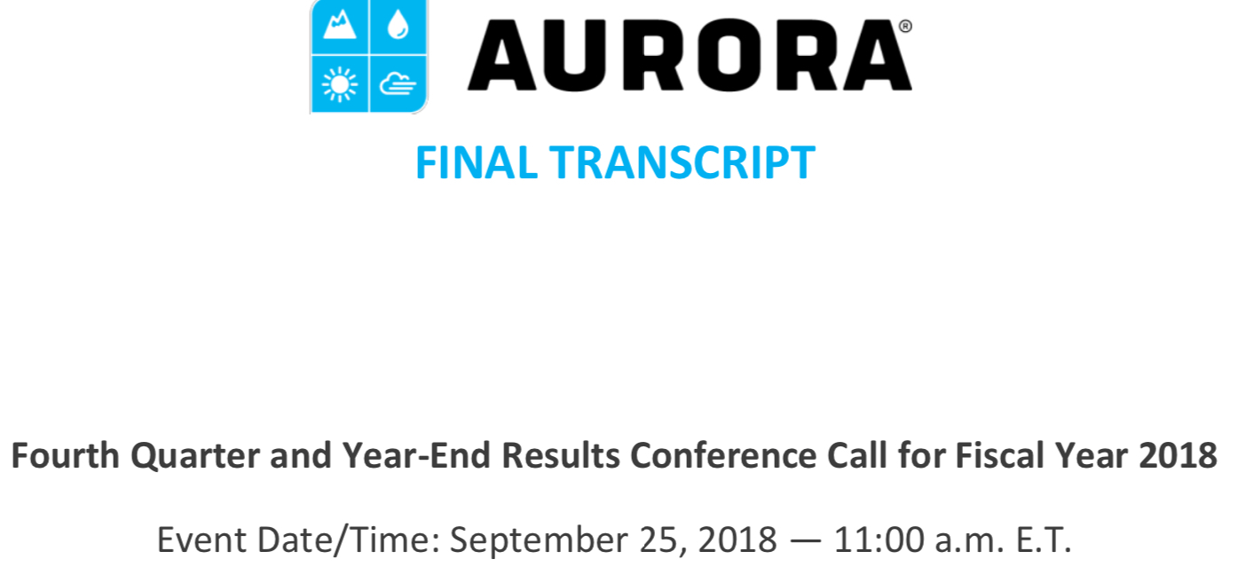 Aurora Cannabis - Kanada & die Legalisierung 1126657