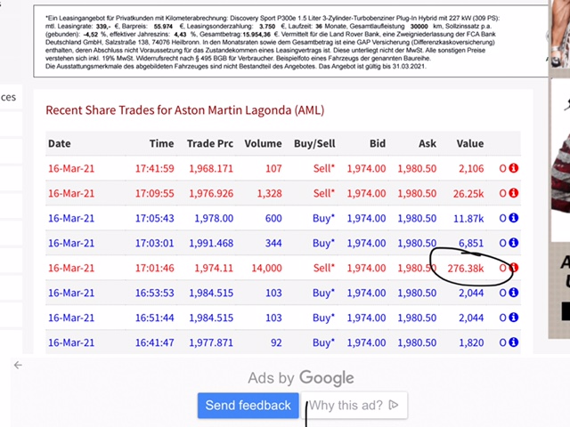 Aston Martin (WKN A2QJD4) 1240531