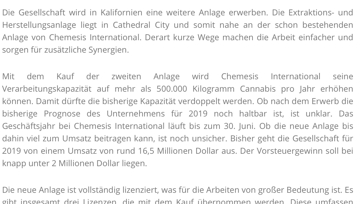 Chemesis Inc. - günstige Cannabis-Aktie 1102120