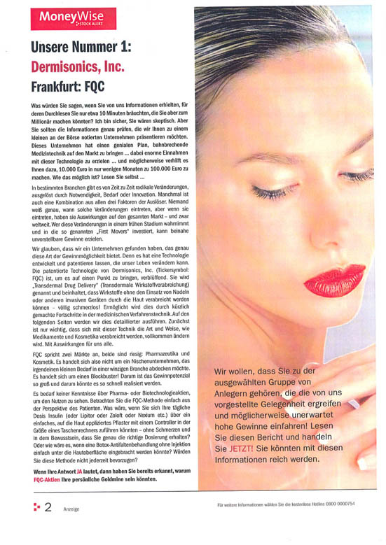 $$ Erfolgsmeldung bei Dermisonics ! $$ 57683