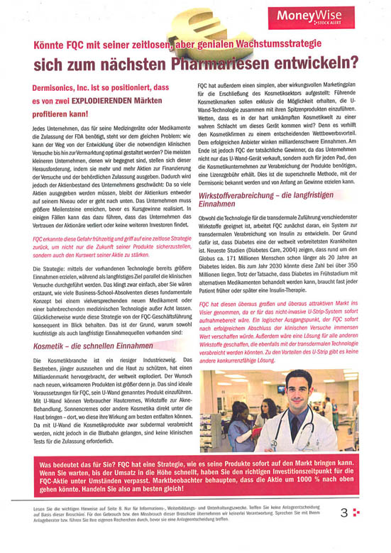 $$ Erfolgsmeldung bei Dermisonics ! $$ 57684