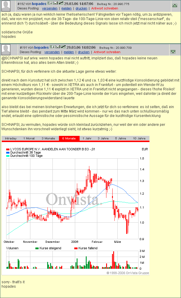 LYCOS : wann geht es hier los ???    --0,25€--- 35131