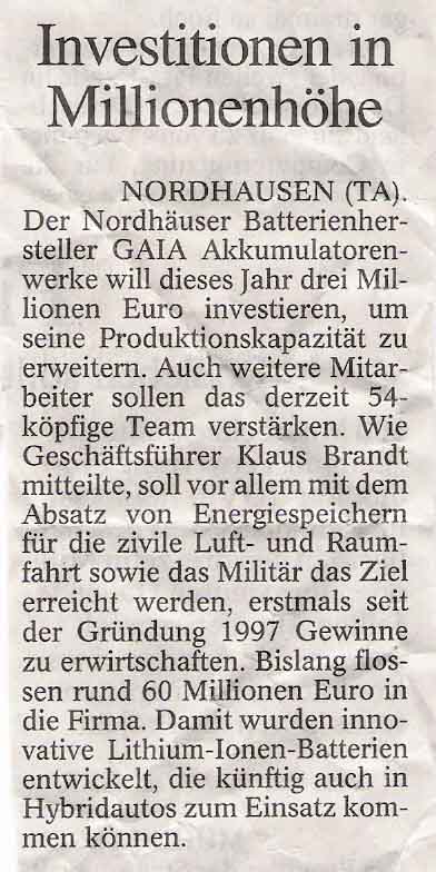 ** LITHIUM TECHNOLOGY CORP. Pflichtinvest ** 28216