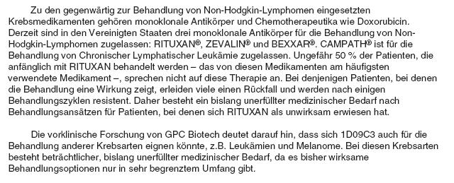 GPC-Biotech 585150 auf den Weg zur 200€ marke 214