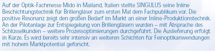 Analysten Treffen bei Singulus ....... 90214