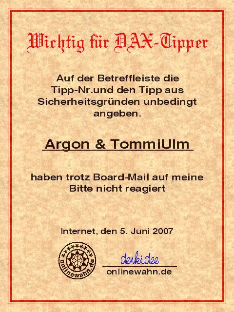 546.DAX Tipp-Spiel, Dienstag, 05.06.07 101566