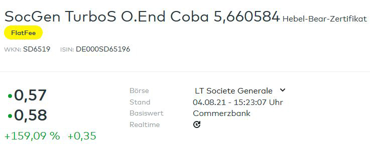COMMERZBANK kaufen Kz. 28 € 1267282