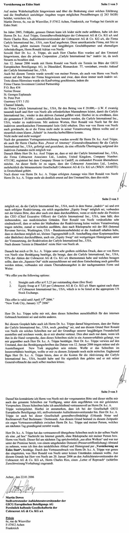 ++ Cobracrest - der Skandal geht weiter! ++ 67367