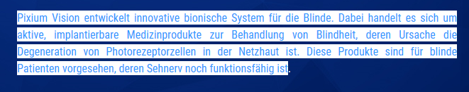 Pixium Vision ist was für Blinde! 986141