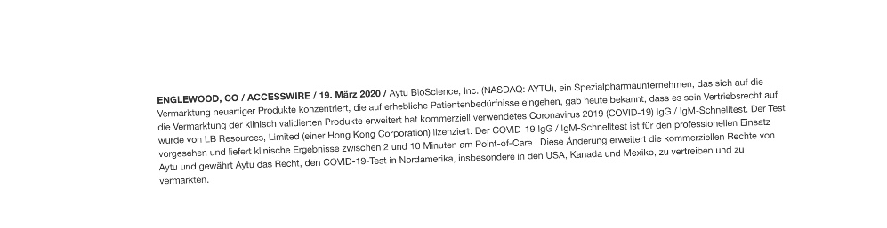 Aytu - die nächste (Corona) Sau wird durchs Dorf.. 1170043