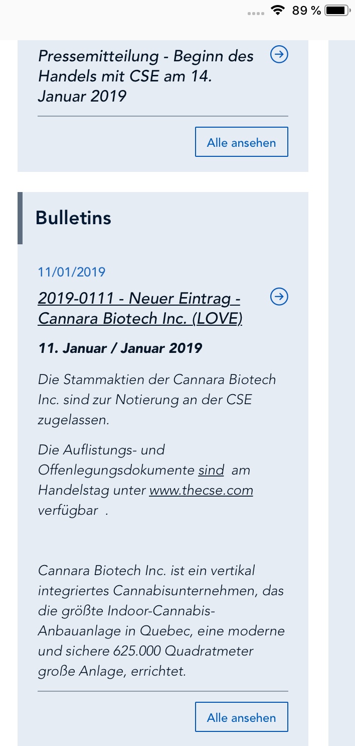 Cannara Biotech Inc. 1100100