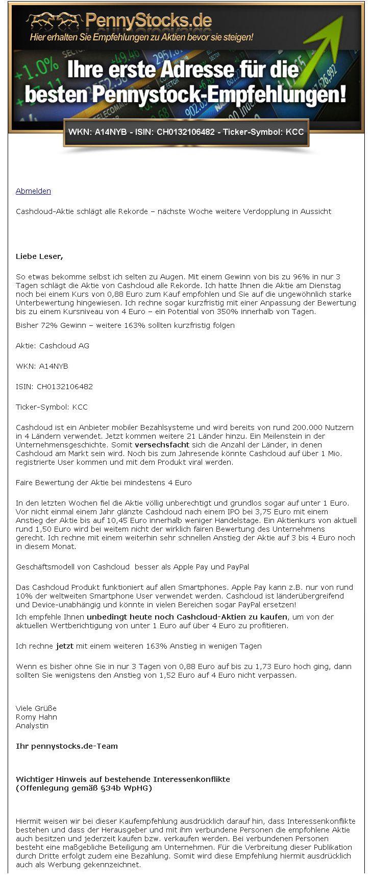 Cashcloud IPO - interessant? 915082