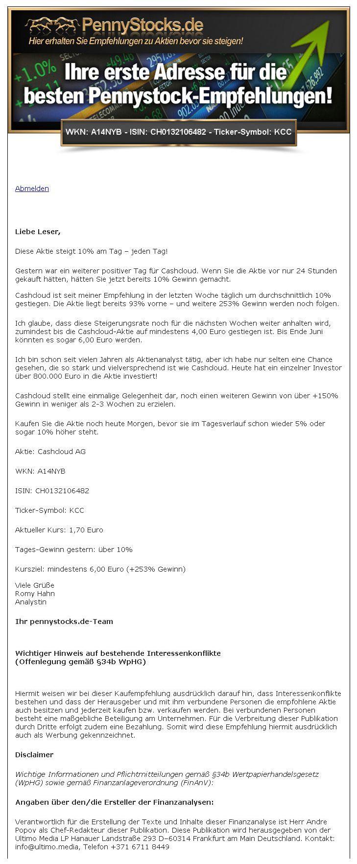 Cashcloud IPO - interessant? 916021