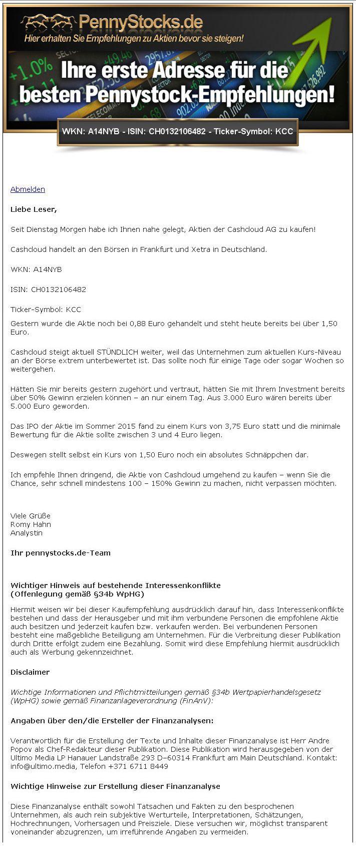 Cashcloud IPO - interessant? 914935