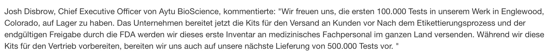 Aytu - die nächste (Corona) Sau wird durchs Dorf.. 1170082