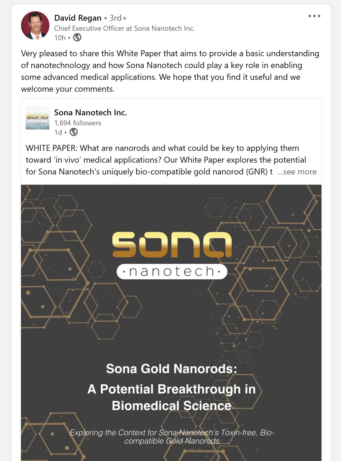 SONA Nanotech (A2N64Z / Kanada :SONA / USA: SNANF) 1289058