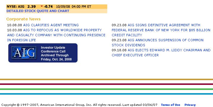 AIG - Skandalfirma - Zumachen, Verkaufen, Ende 191830